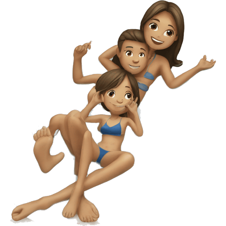 Girl and boy in beach emoji