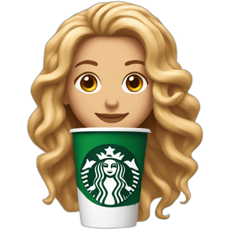 Shakira como el logo de starbucks emoji