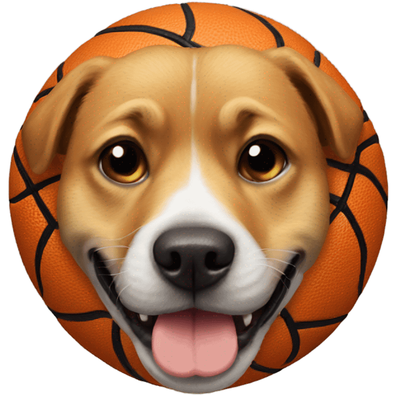 Dog with baskatball emoji