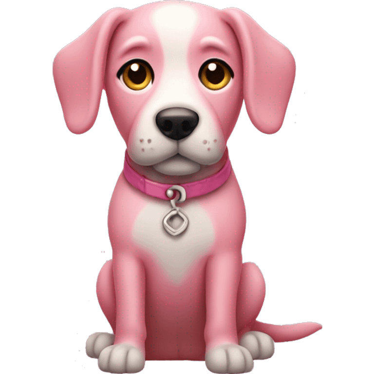 Pink dog emoji