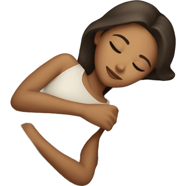 Brunette girl sleeping emoji