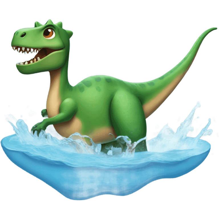 Dinosaur swimming with long nails emoji