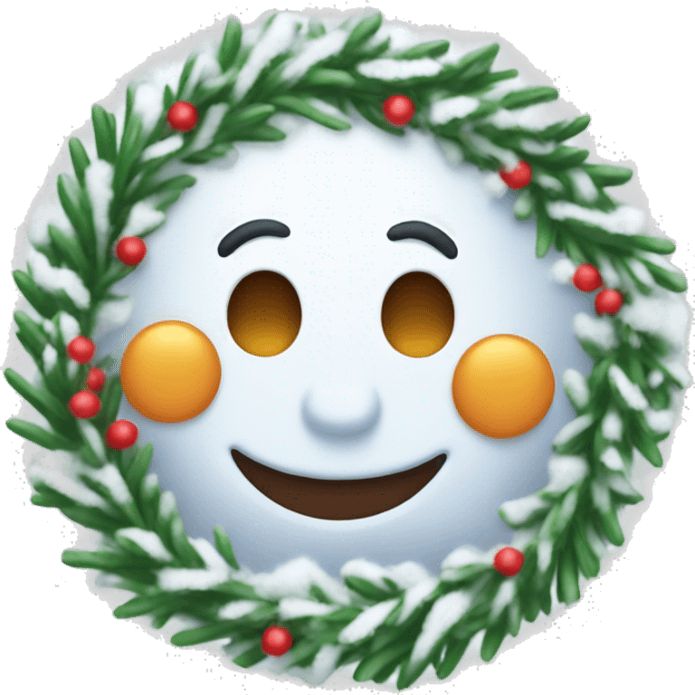 snow and garland emoji