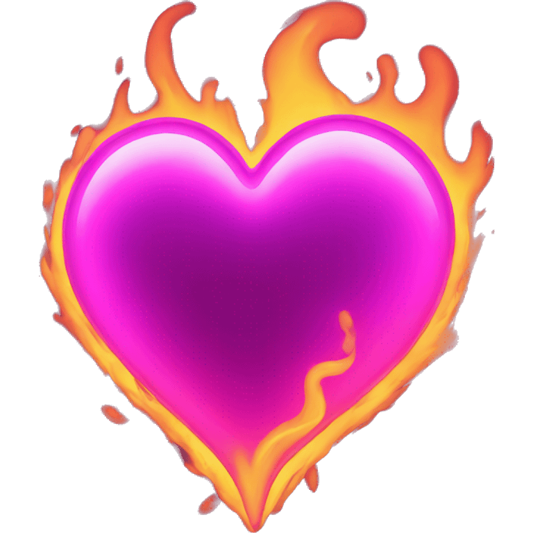 neon heart on fire emoji