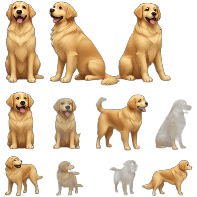 Dog golden retriever full-height emoji