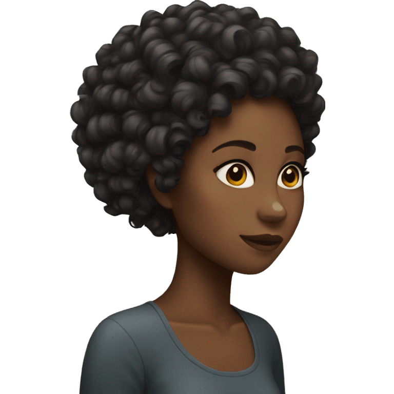 Black girl with curly hair emoji