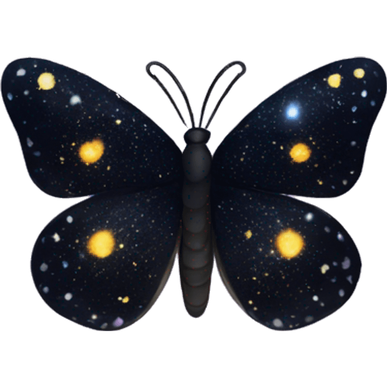 sparkly starry black galaxy butterfly emoji