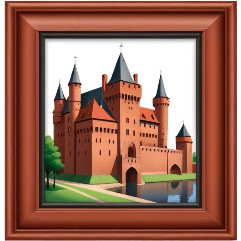 Malbork Castle Landmark Emoji – Featuring the red-brick fortress with its Gothic walls. emoji