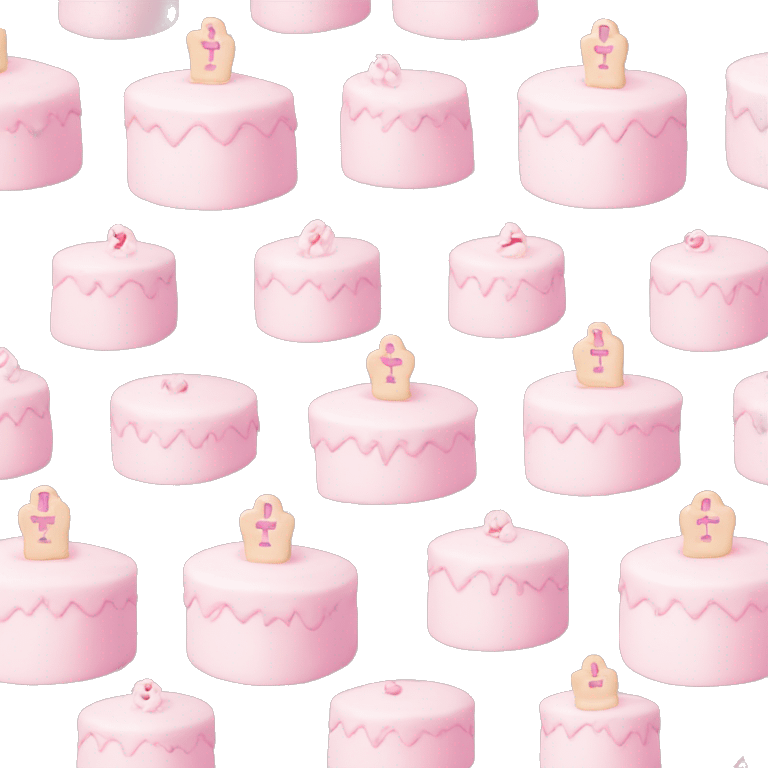 Light pink and white cake with cross  emoji