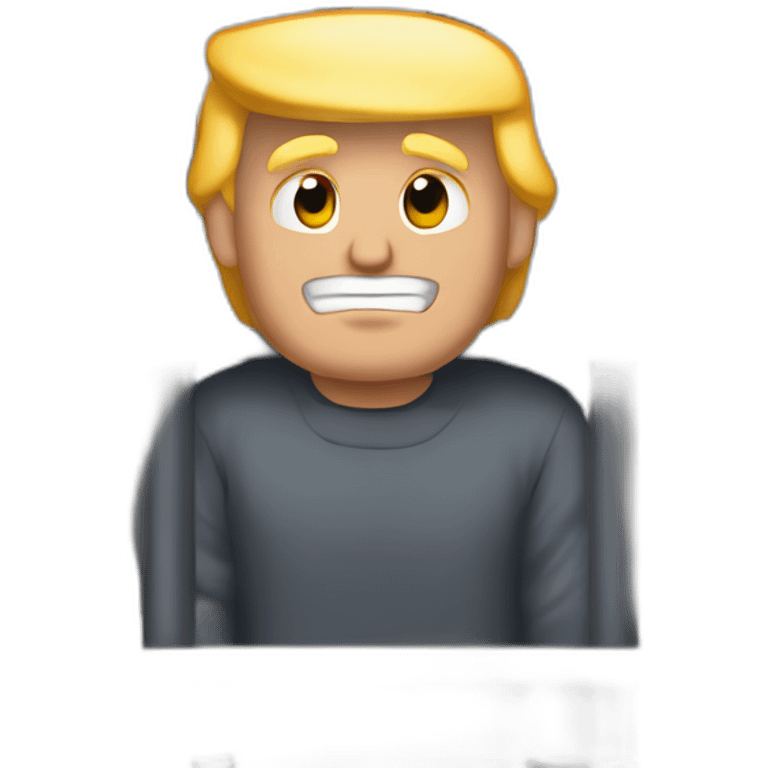 Donald trump in his prison cell standing in front of his cellmate emoji