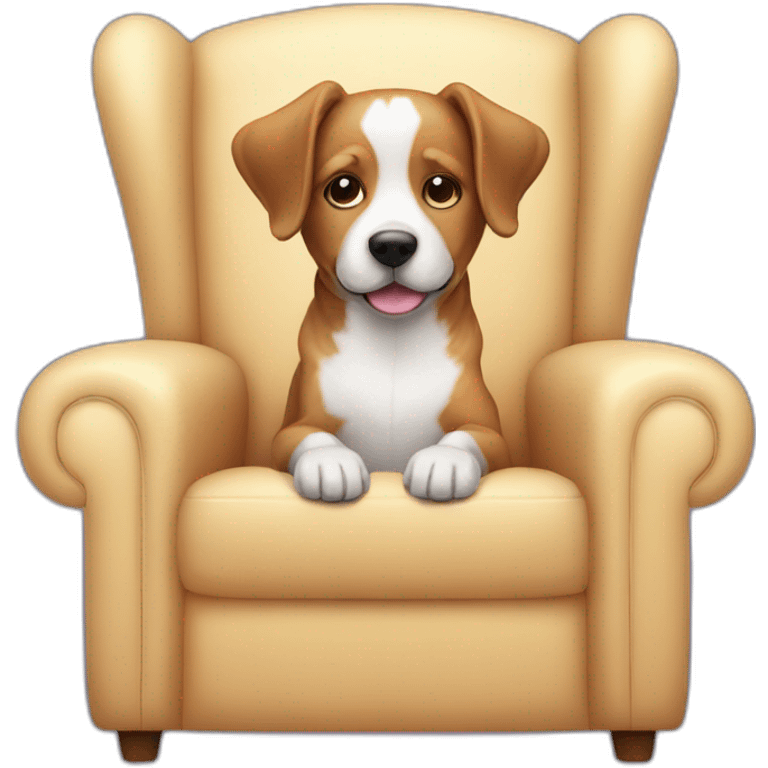 cute dog in armchair emoji