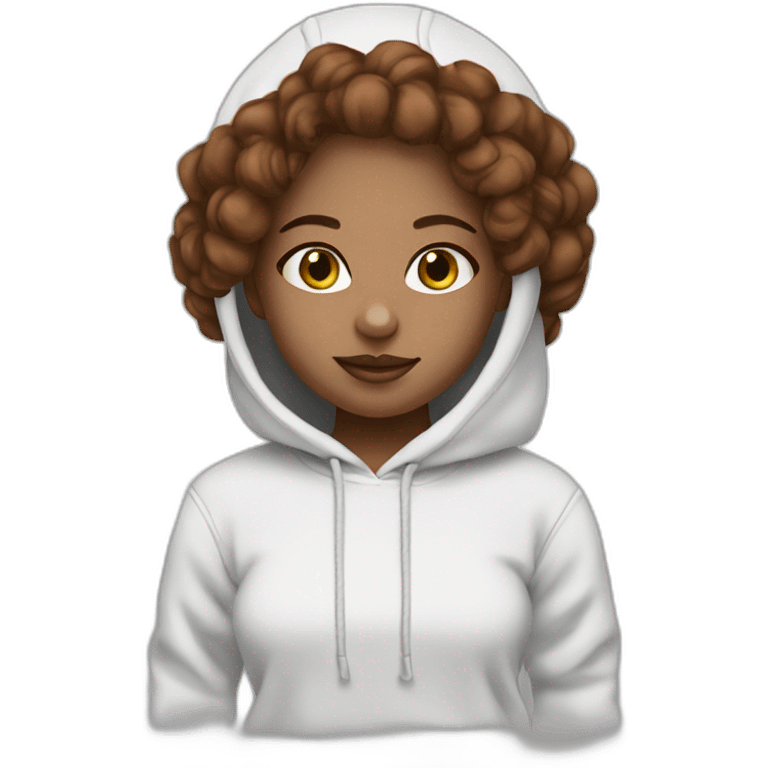 marron hair girl hoodie white skin emoji