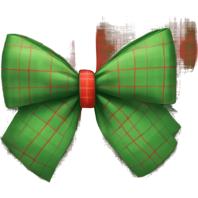 plaid red green bow emoji