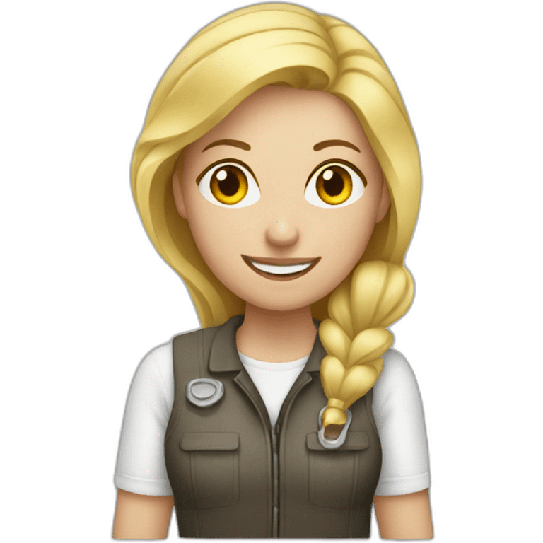 Blonde women doing mechanic emoji