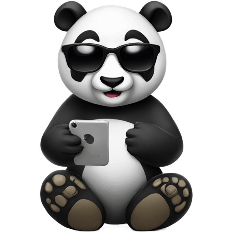 panda with sunglasses watching phone emoji