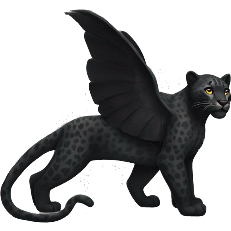 winged black leopard emoji