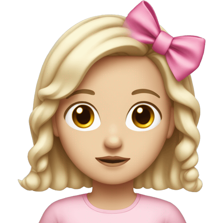 white girl wearing a pink bow  emoji