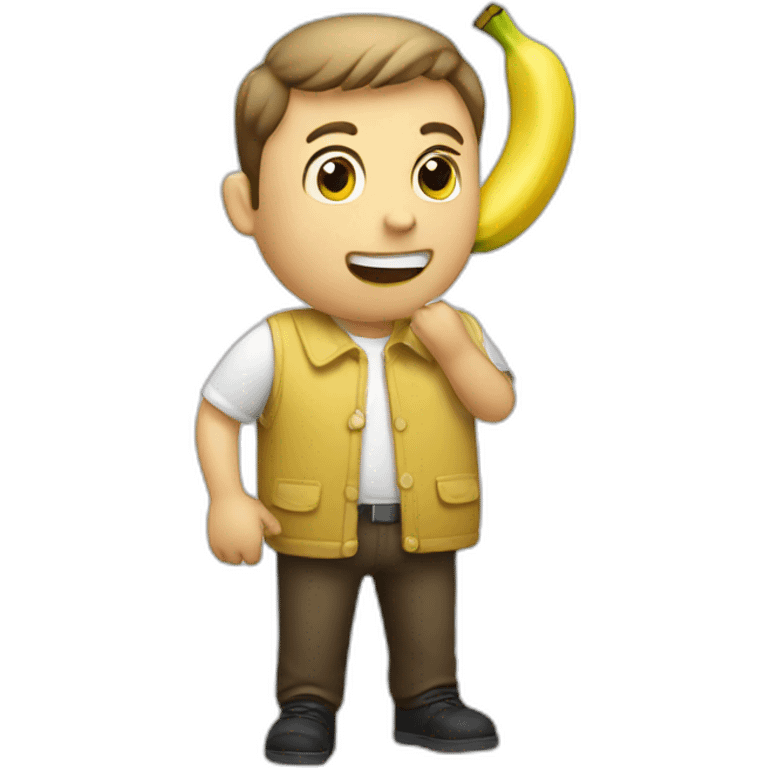 A man eating banana emoji