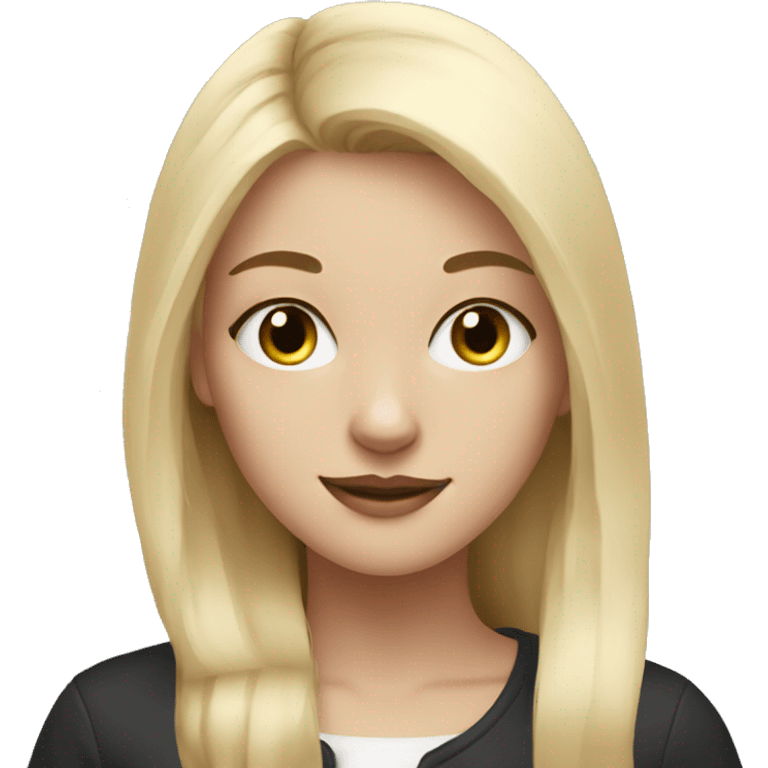 blonde girl with black and white cat emoji