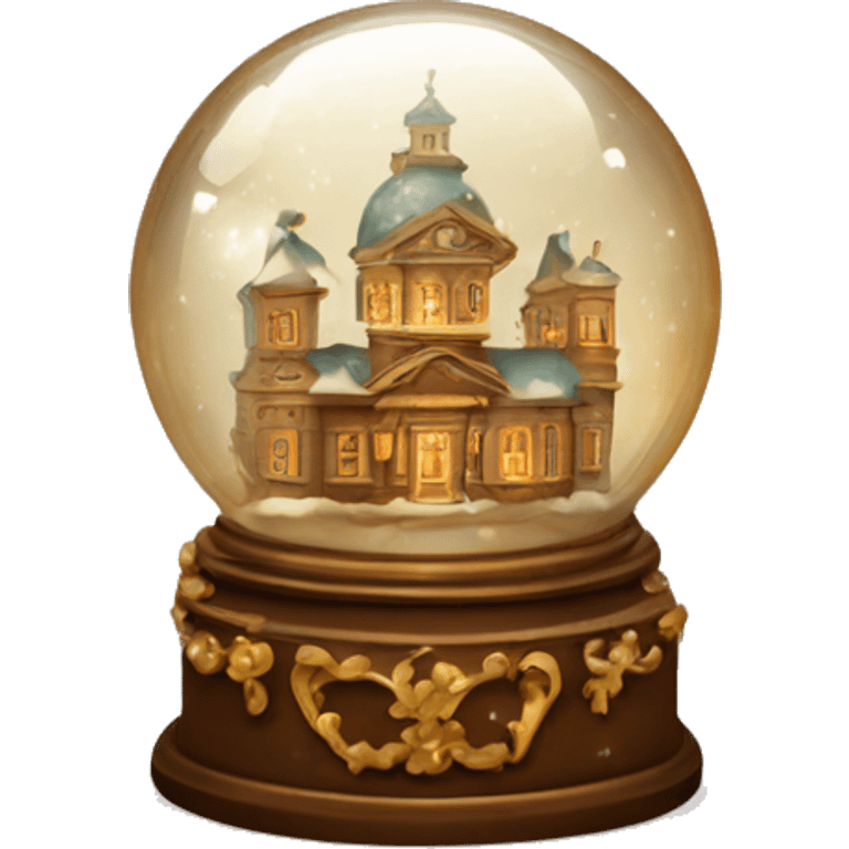 vintage brown rococo snow globe emoji