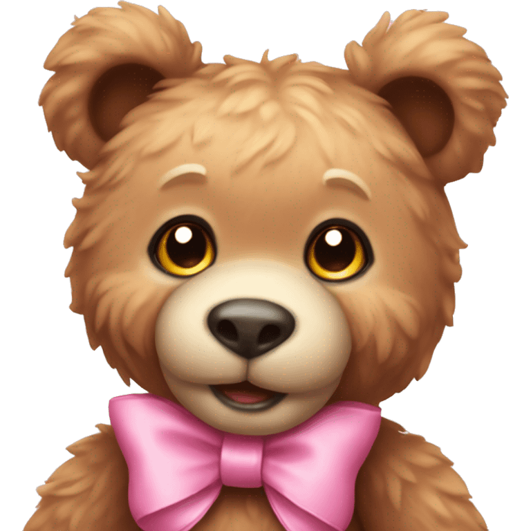 cute teddy bear wearing pink bow emoji