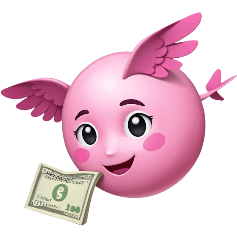 pink money flying  emoji