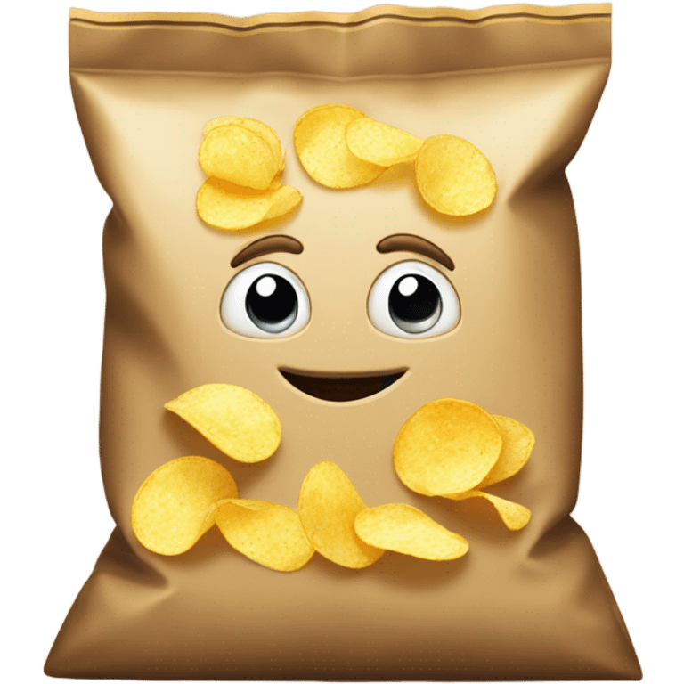 potato chips bag that says "potato" emoji