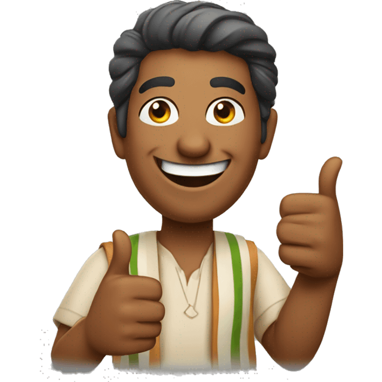 Smiling Indian man showing thumbs up  emoji