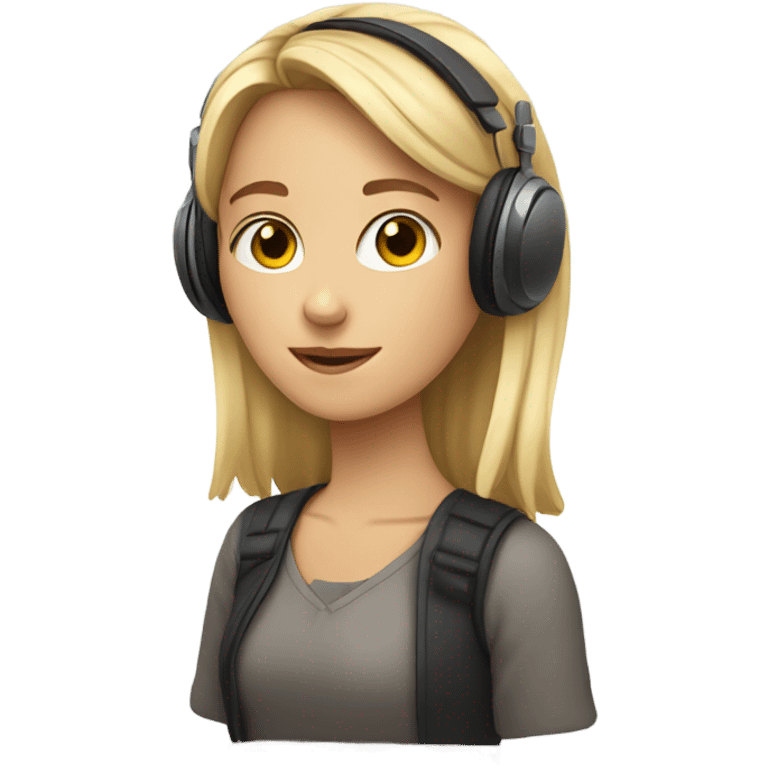 european girl with headphones emoji