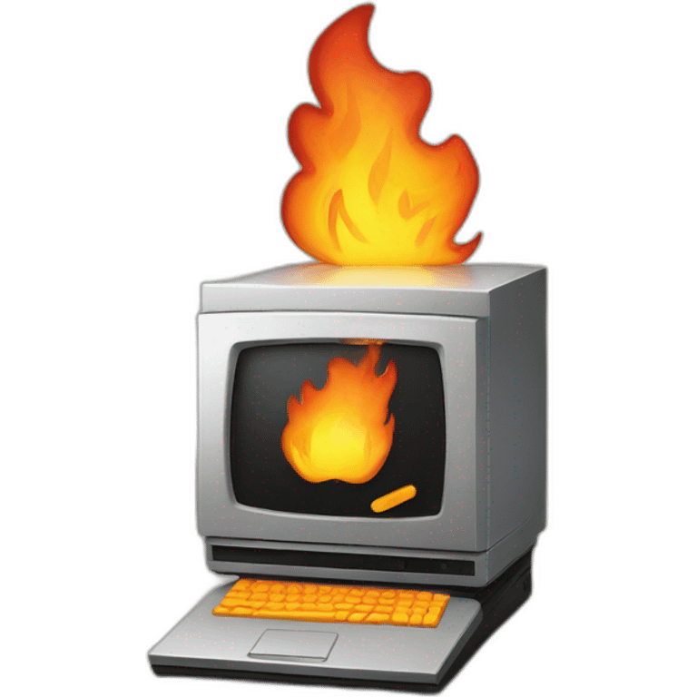 server computer on fire emoji