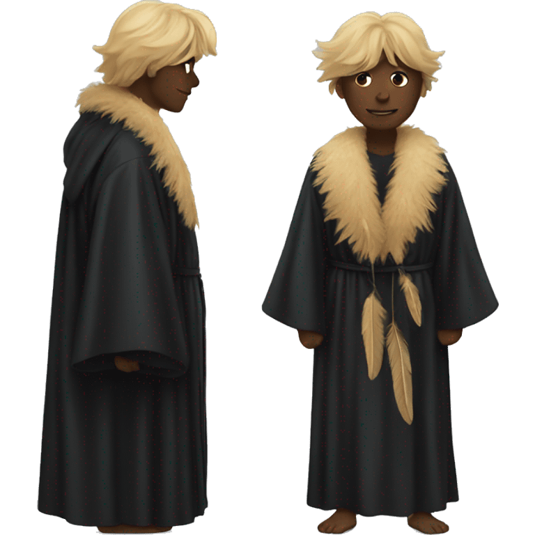 Black robe with feathers emoji