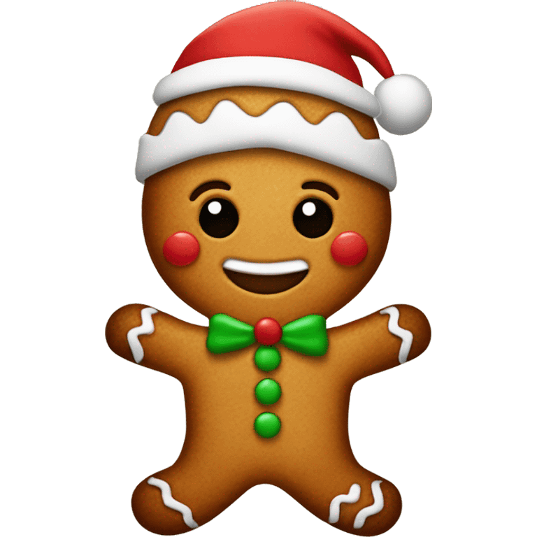 gingerbread man with christmas hat emoji