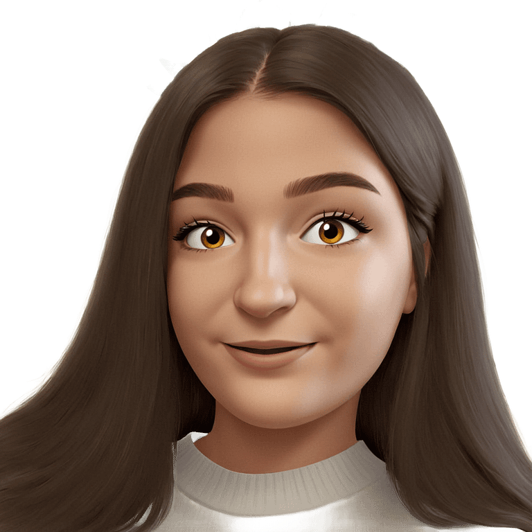 smiling girl in white sweater emoji