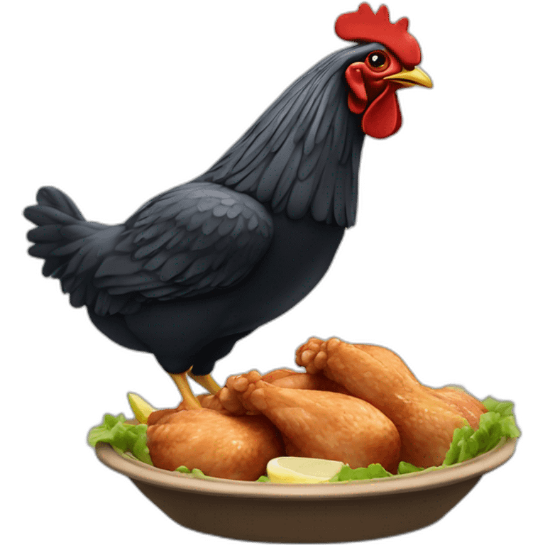 Noir qui mange du poulet emoji