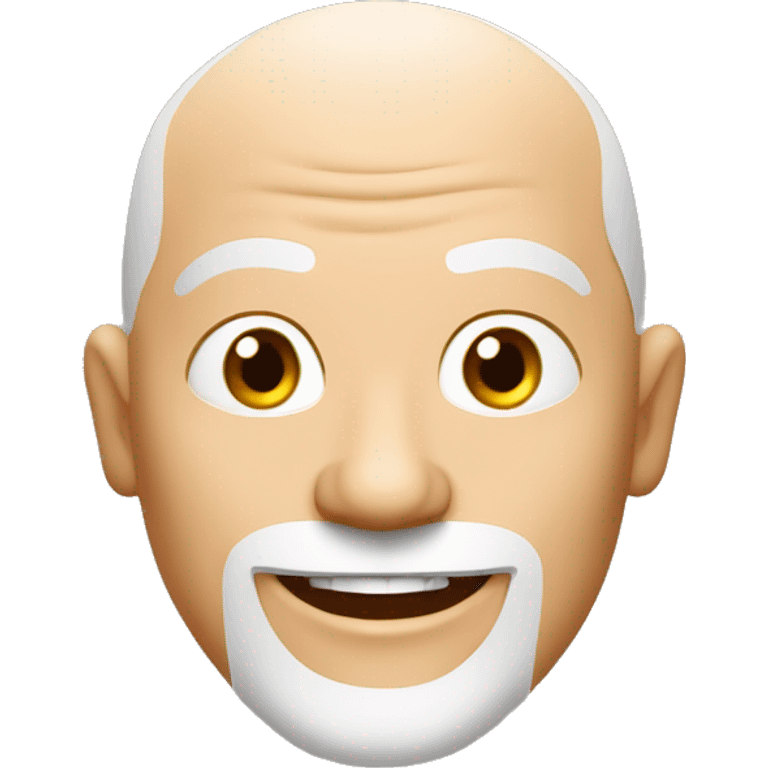 Happy white middle age male human frier monk with buzz cut square jaw emoji