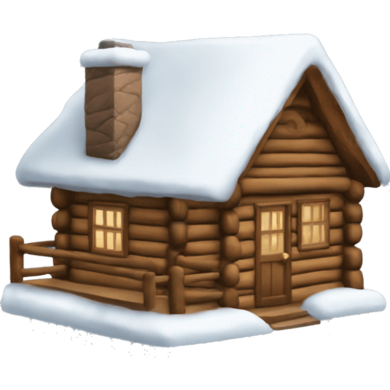 Snow Christmas log cabin emoji