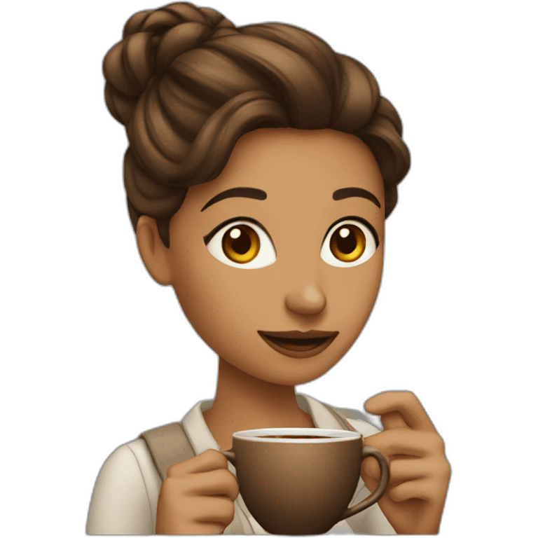 Femme qui boit du café  emoji