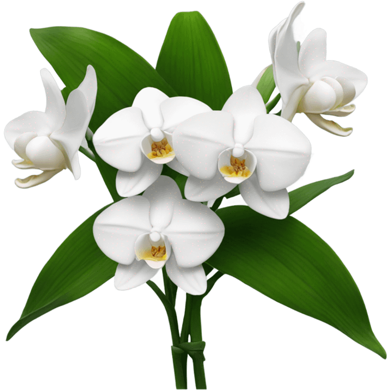 Bouquet of white orchids  emoji