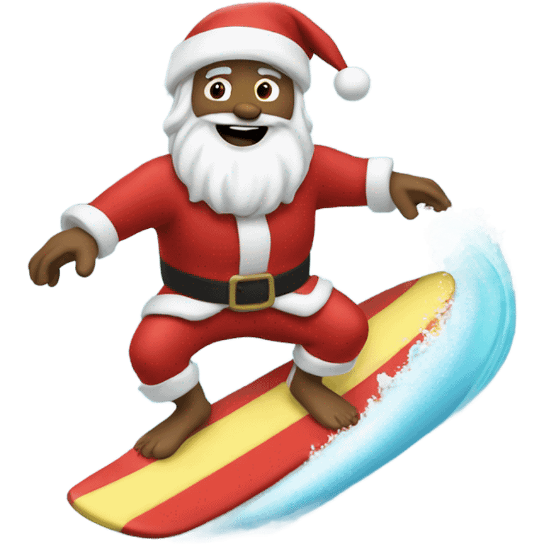 Santa surfing emoji