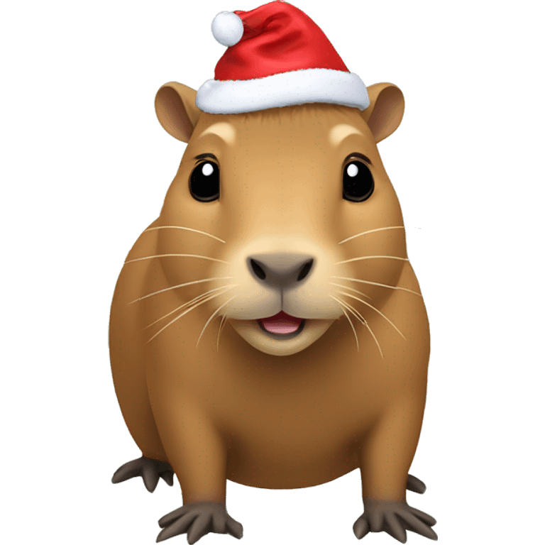 capybara with christmas hat emoji