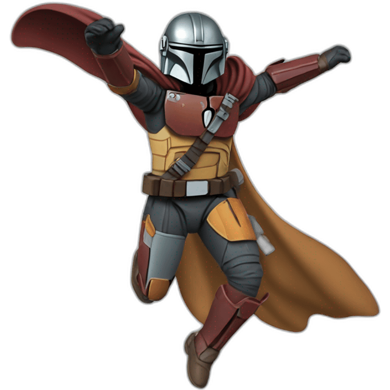 mandalorian flying like Superman emoji