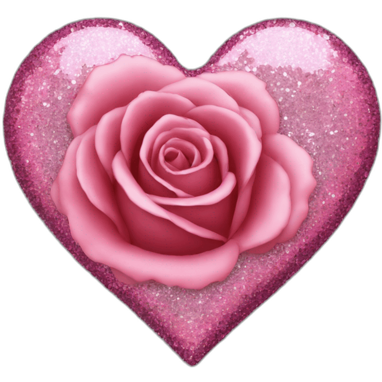 coeur rose avec des paillettes emoji