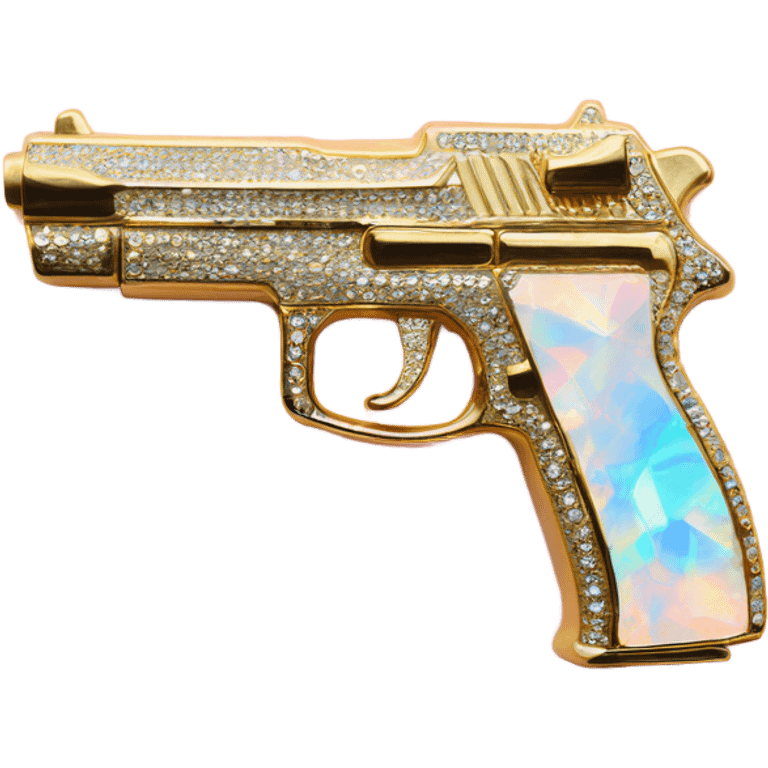 opal crystal rhinestone gold gun emoji