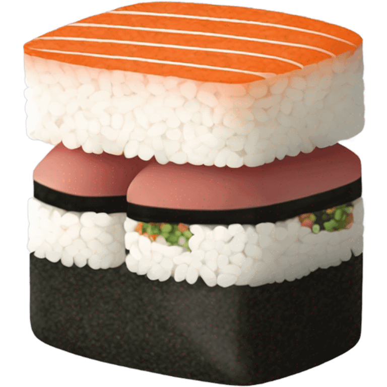 spam musubi on the beach emoji