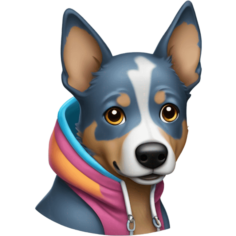 Blue Heeler in Hoodie emoji