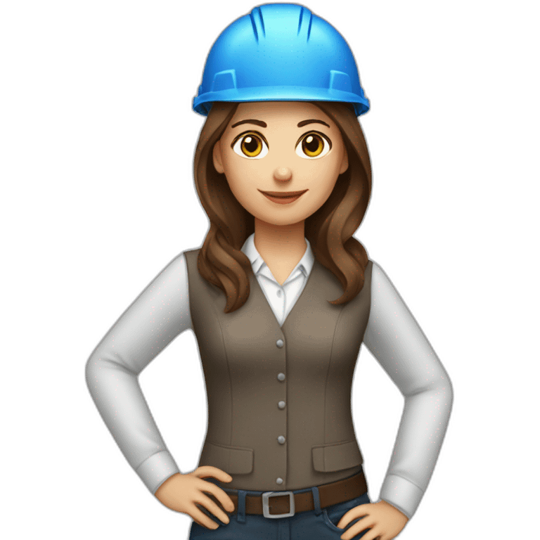 woman profession architect brown hair emoji