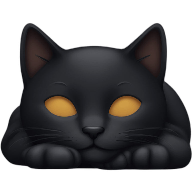 black sleeping cat emoji