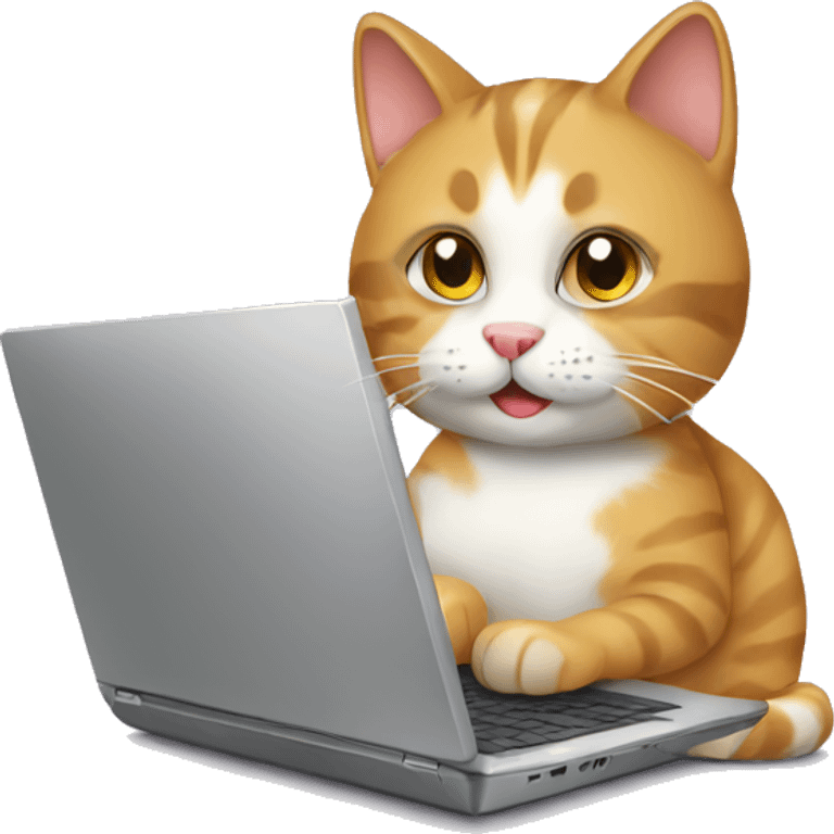 cat using laptop emoji