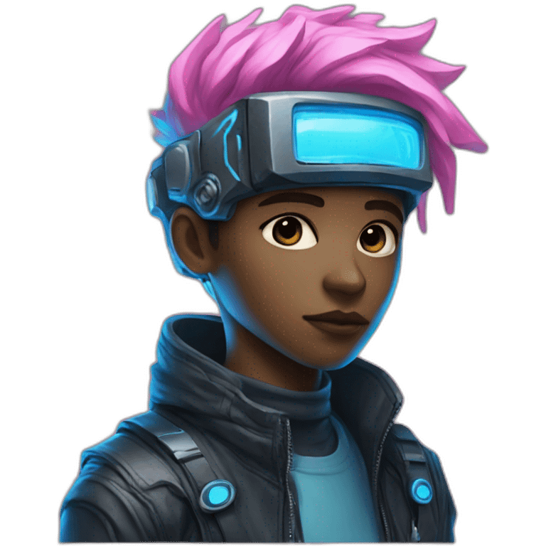 pink-blue cyberpunk boy emoji