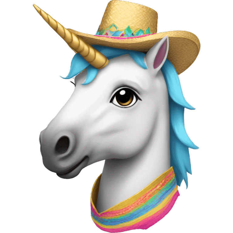 Unicorn with sombrero emoji